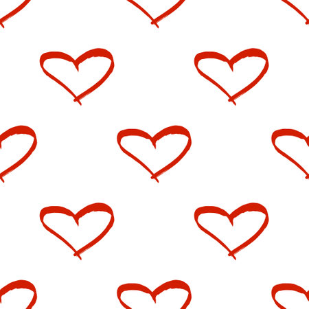 Seamless pattern with hand drawn heart doodle for decorative print, wrapping paper, greeting cards and fabricのイラスト素材