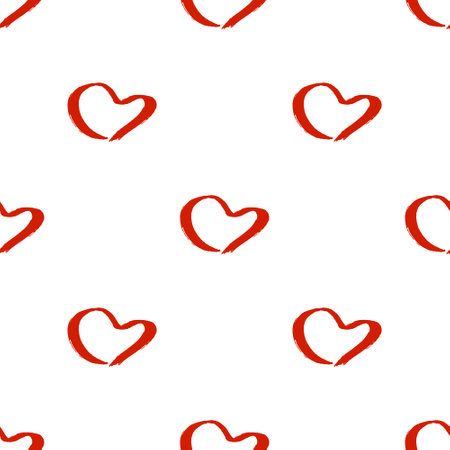 Seamless pattern with hand drawn heart doodle for decorative print, wrapping paper, greeting cards...