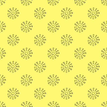 Seamless pattern with sun doodle for decorative print, wrapping paper, greeting cards, wallpaper and...