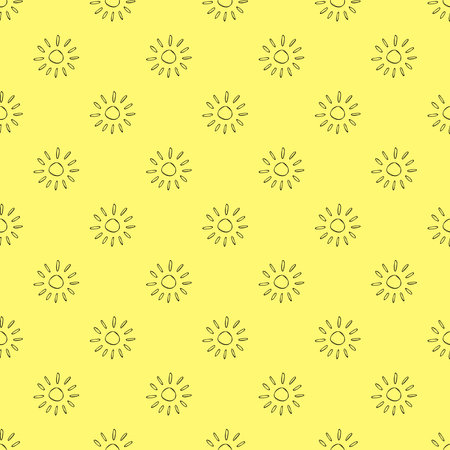 Seamless pattern with sun doodle for decorative print, wrapping paper, greeting cards, wallpaper and fabricのイラスト素材