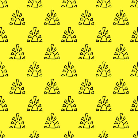 Seamless pattern with sun doodle for decorative print, wrapping paper, greeting cards, wallpaper and fabricのイラスト素材