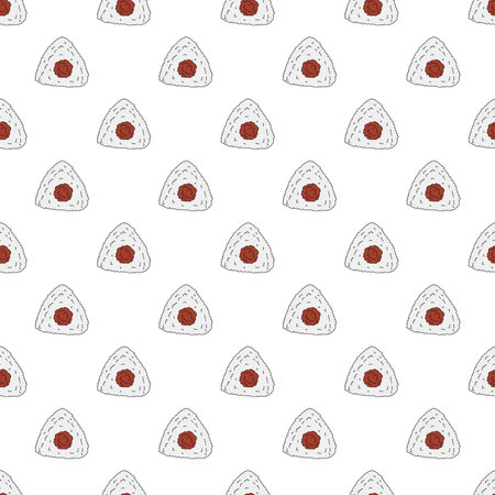 Seamless pattern with onigiri for decorative print, wrapping paper, menu, wallpaper and fabricのイラスト素材