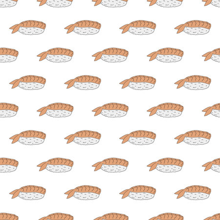 Seamless pattern with sushi for decorative print, wrapping paper, menu, wallpaper and fabricのイラスト素材