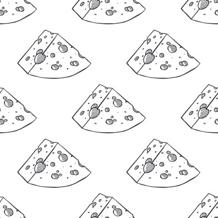 Seamless pattern with cheese doodle for decorative print, wrapping paper, greeting cards, wallpaper and fabricのイラスト素材