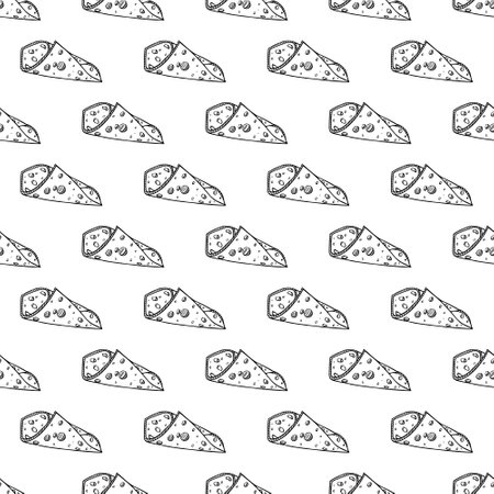 Seamless pattern with cheese doodle for decorative print, wrapping paper, greeting cards, wallpaper and fabricのイラスト素材