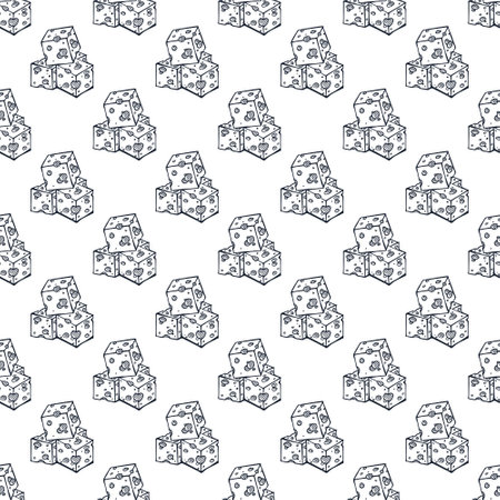 Seamless pattern with cheese doodle for decorative print, wrapping paper, greeting cards, wallpaper and fabricのイラスト素材