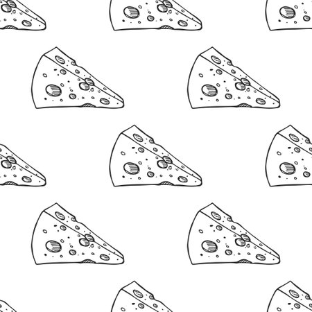 Seamless pattern with cheese doodle for decorative print, wrapping paper, greeting cards, wallpaper and fabricのイラスト素材
