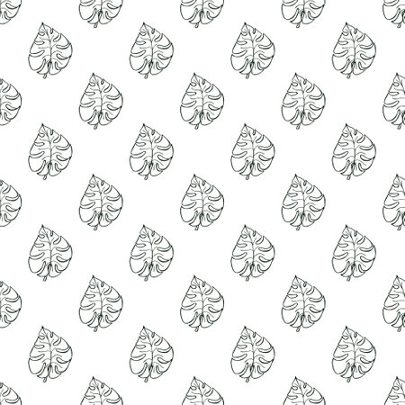 Seamless pattern with monstera tropical leaves doodle for decorative print, wrapping paper, greeting cards, wallpaper and fabricのイラスト素材