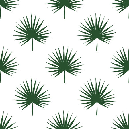 Seamless pattern with tropical leaves doodle for decorative print, wrapping paper, greeting cards, wallpaper and fabricのイラスト素材