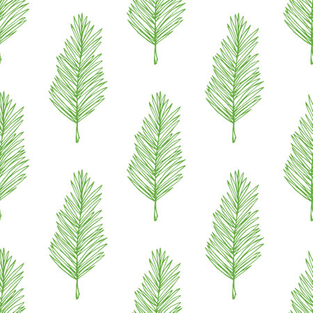 Seamless pattern with tropical leaves doodle for decorative print, wrapping paper, greeting cards, wallpaper and fabricのイラスト素材