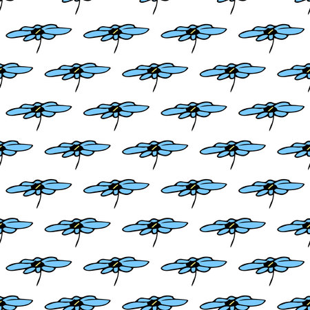 Summer seamless pattern with flowers doodle for decorative print, wrapping paper, greeting cards, wallpaper and fabricのイラスト素材