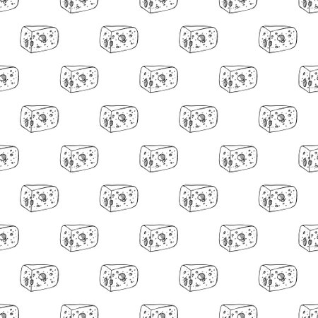 Seamless pattern with cheese doodle for decorative print, wrapping paper, greeting cards, wallpaper and fabricのイラスト素材