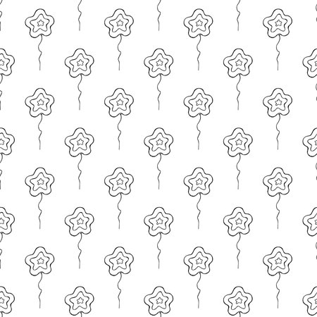 Holiday seamless pattern with flying balloon doodle for decorative print, wrapping paper, greeting cards, wallpaper and fabricのイラスト素材