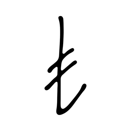 Hand drawn Turkish lira currency symbol. Brush stroke doodle. Single element for designのイラスト素材