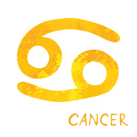 Hand drawn cancer zodiac sign Esoteric symbol doodle Astrology clipart Element for designのイラスト素材