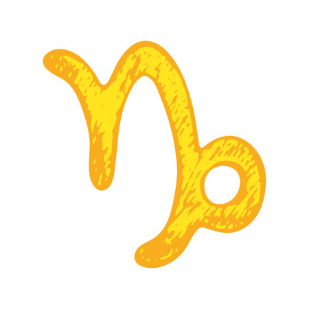 Hand drawn capricorn zodiac sign Esoteric symbol doodle Astrology clipart Element for designのイラスト素材