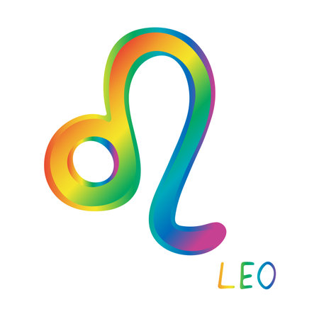 Hand drawn leo zodiac sign Esoteric symbol doodle Astrology clipart Element for designのイラスト素材