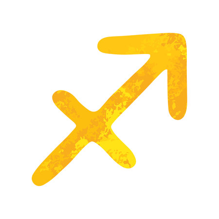 Hand drawn sagittarius zodiac sign Esoteric symbol doodle Astrology clipart Element for designのイラスト素材