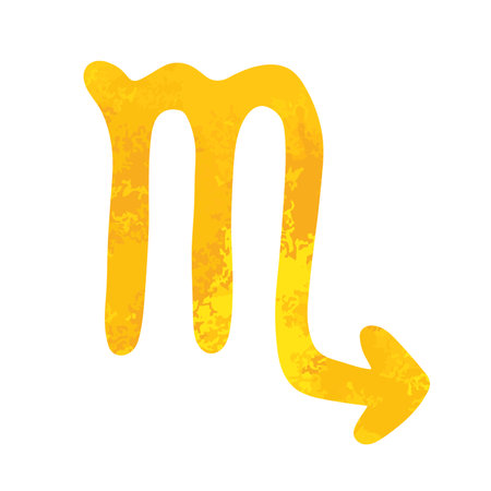 Hand drawn scorpio zodiac sign Esoteric symbol doodle Astrology clipart Element for designのイラスト素材