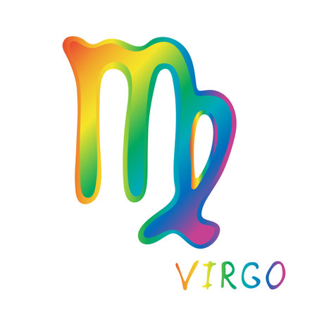 Hand drawn virgo zodiac sign Esoteric symbol doodle Astrology clipart Element for designのイラスト素材