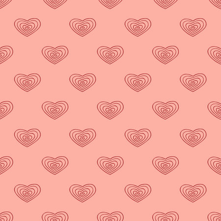 Seamless pattern with hand drawn heart doodle for decorative print, wrapping paper, greeting cards...