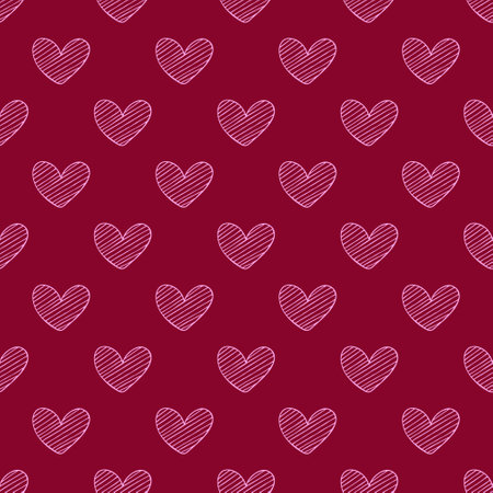 Seamless pattern with hand drawn heart doodle for decorative print, wrapping paper, greeting cards and fabricのイラスト素材