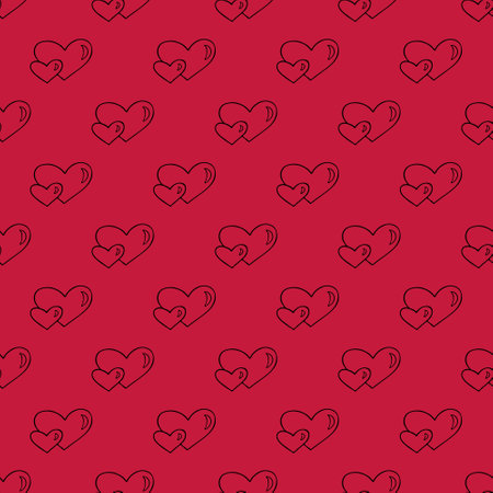 Seamless pattern with hand drawn heart doodle for decorative print, wrapping paper, greeting cards and fabricのイラスト素材