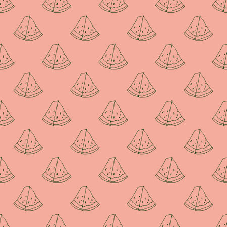 Seamless pattern with watermelon doodle for decorative print, wrapping paper, greeting cards,...