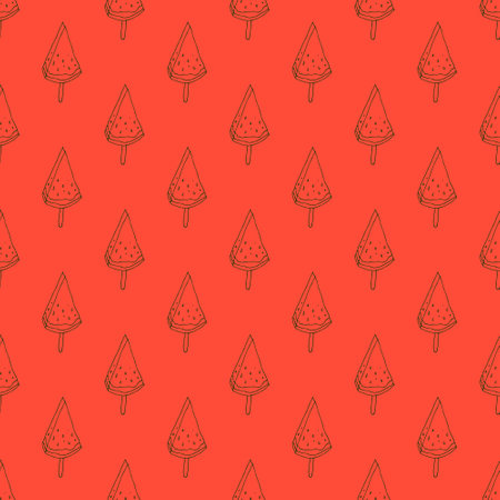 Seamless pattern with watermelon doodle for decorative print, wrapping paper, greeting cards,...