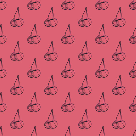 Seamless pattern with cherry doodle for decorative print, wrapping paper, greeting cards, wallpaper...