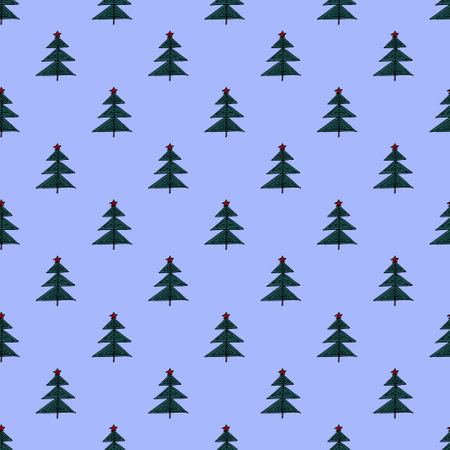 Seamless pattern with geometric minimal scandinavian Christmas tree doodle for decorative print, wrapping paper, greeting cards and fabricのイラスト素材