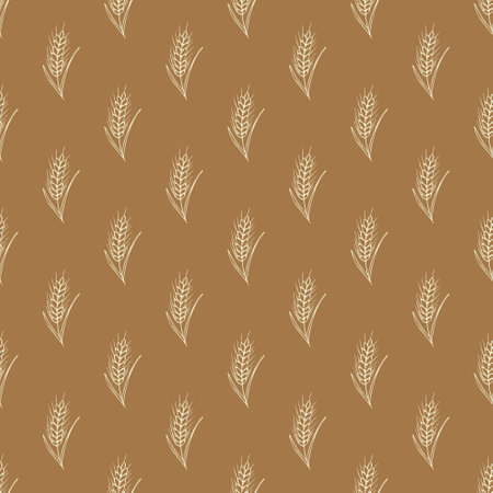 Seamless pattern with wheat doodle for decorative print, wrapping paper, greeting cards, wallpaper and fabricのイラスト素材