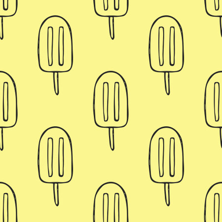 Seamless pattern with ice cream doodle for decorative print, wrapping paper, greeting cards, wallpaper and fabricのイラスト素材