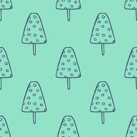 Seamless pattern with ice cream doodle for decorative print, wrapping paper, greeting cards, wallpaper and fabricのイラスト素材