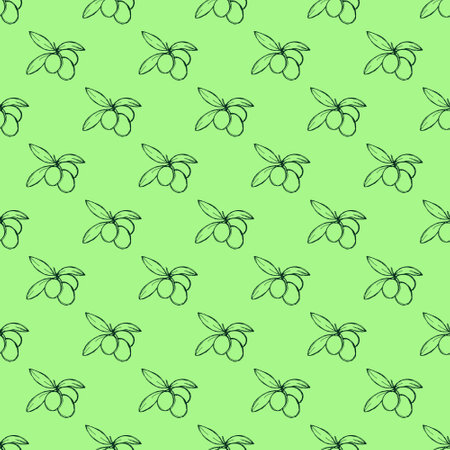 Seamless pattern with olive branches for decorative print, wrapping paper, greeting cards, wallpaper and fabricのイラスト素材