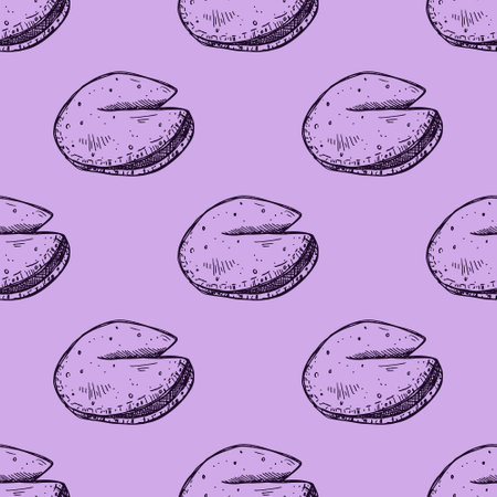 Seamless pattern with fortune cookies for decorative print, wrapping paper, greeting cards, wallpaper and fabricのイラスト素材