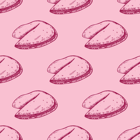 Seamless pattern with fortune cookies for decorative print, wrapping paper, greeting cards, wallpaper and fabricのイラスト素材