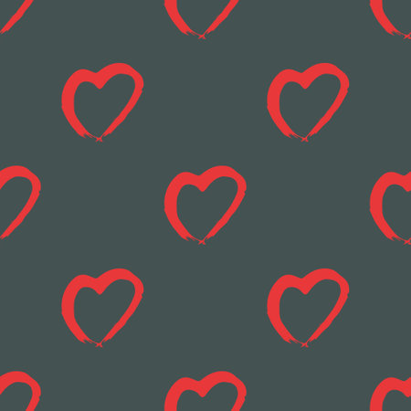Seamless pattern with hand drawn heart doodle for decorative print, wrapping paper, greeting cards and fabricのイラスト素材