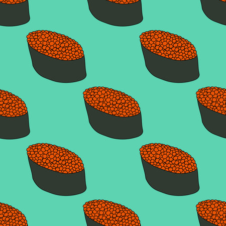 Seamless pattern with sushi for decorative print, wrapping paper, menu, wallpaper and fabricのイラスト素材
