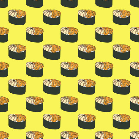 Seamless pattern with sushi for decorative print, wrapping paper, menu, wallpaper and fabricのイラスト素材