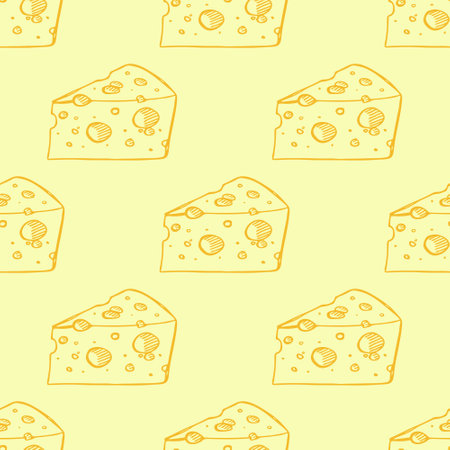Seamless pattern with cheese doodle for decorative print, wrapping paper, greeting cards, wallpaper and fabricのイラスト素材