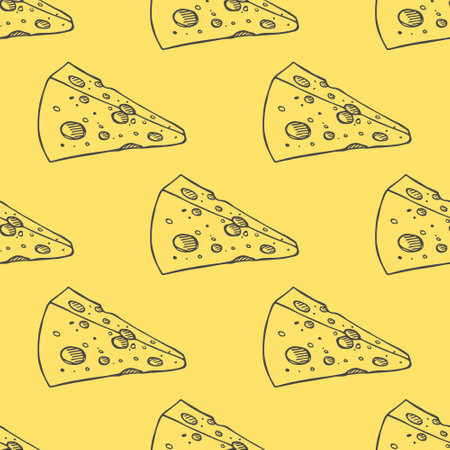 Seamless pattern with cheese doodle for decorative print, wrapping paper, greeting cards, wallpaper and fabricのイラスト素材