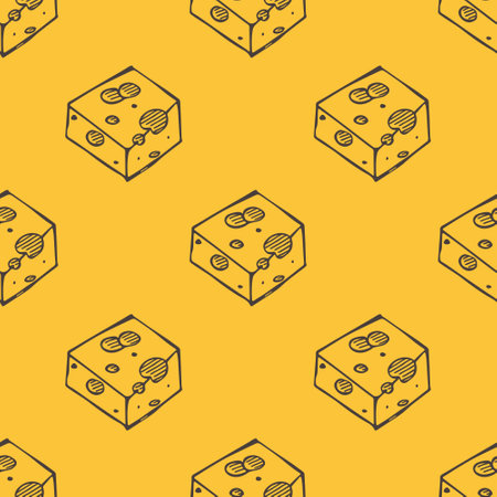 Seamless pattern with cheese doodle for decorative print, wrapping paper, greeting cards, wallpaper and fabricのイラスト素材