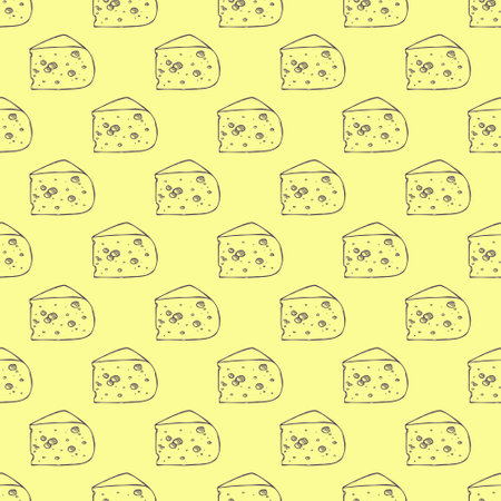 Seamless pattern with cheese doodle for decorative print, wrapping paper, greeting cards, wallpaper and fabricのイラスト素材