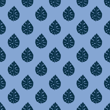 Seamless pattern with monstera tropical leaves doodle for decorative print, wrapping paper, greeting cards, wallpaper and fabricのイラスト素材