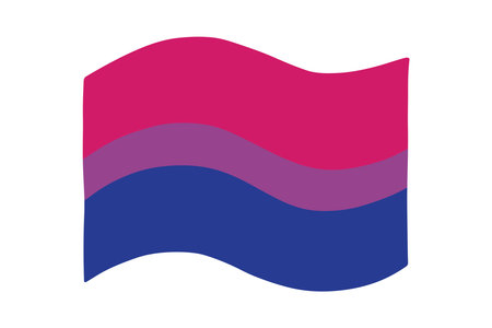 Colorful Bisexual pride flag Happy pride day LGBTQ community Pride Month Vector hand drawn doodle for posters, stickers, logo, cardsのイラスト素材