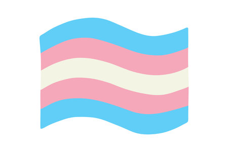 Colorful Transgender pride flag Happy pride day LGBTQ community Pride Month Vector hand drawn doodle for posters, stickers, logo, cardsのイラスト素材