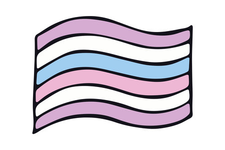 Colorful Intersex pride flag Happy pride day LGBTQ community Pride Month Vector hand drawn doodle for posters, stickers, logo, cardsのイラスト素材