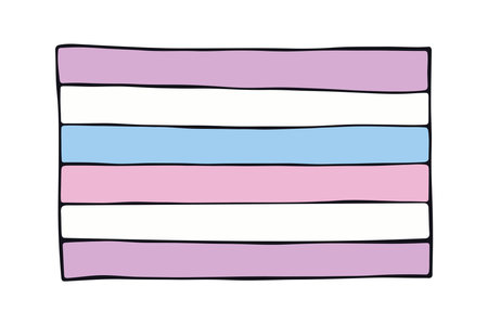 Colorful Intersex pride flag Happy pride day LGBTQ community Pride Month Vector hand drawn doodle for posters, stickers, logo, cardsのイラスト素材