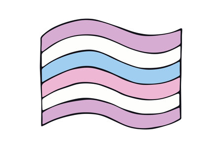 Colorful Intersex pride flag Happy pride day LGBTQ community Pride Month Vector hand drawn doodle for posters, stickers, logo, cardsのイラスト素材